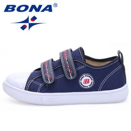 BONA New Style Children Canvas Shoes Hook & Loop Boys Casual Shoes Outdoor Walking Shoes Kinds Comfortable Fast Free Shipping LJ200907