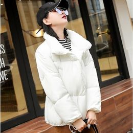 Fashion Casual Cotton wadded jacket Winter jacket women Stand collar Short Cotton Coat Womens Thick warm Parkas High quality 201217