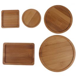 Planters & Pots Bamboo Round Square Bowls Plates For Succulents Trays Base Stander Garden Decor Home Decoration Crafts