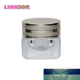 10pcs/lot 15g High-grade Empty Transparent Glass Electroplated Silver Screw Lid Sample Cream Jars Cosmetic Packaging Containers