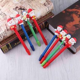 Party Supplies Office Stationery Creative Soft Pottery Ballpoint Pens Christmas Gifts Santa Claus Pen Writing Gift Xmas Decoration Prize