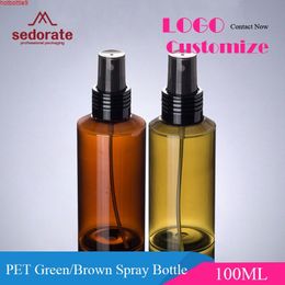 Sedorate 50 pcs/Lot Empty PET Refillable Bottle Aluminium Spray 100ML Green Amber Brown Mist Automizer Bottles XM002good product