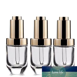 Unique Transparent Empty Glass Cosmetic Bottle Perfume Serum Round Shape 1 oz 30 ml Essence Liquid Bottle For Skin Care With Press Cover