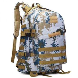 Military Tactical Backpack Mountaineering Bag Sports Double Shoulder Camouflage Anti Water Splashing Tactics 3D Bag 2022 New Y1227