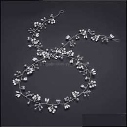 Hair Clips & Barrettes Jewellery S Romantic Beauty Pearl With Crystal Wedding Vine For Women Drop Delivery 2021 Zjok1