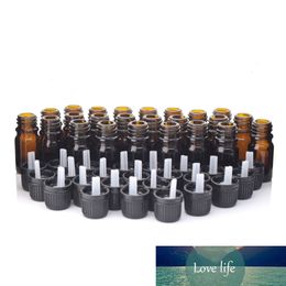 24pcs 5ml Small Amber Glass bottle Vials Containers with euro dropper black tamper evident cap for essential oils aromatherapy