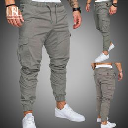 Autumn Men Pants Hip Hop Harem Joggers Pants New Male Trousers Mens Solid Multi-pocket Cargo Pants Skinny Fit Sweatpants 201106