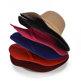 Keep Warm Big Brimmed Hats Bow Tie Woollen Cloth Lady Bucket Hat With Bigs Brim Leisure Fashion Sombrero Multi Color 5 8ys O2