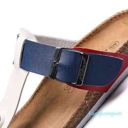 Sandals Slippers Men's Slippers Summer Fashion Lovers Cork Color Matching Buckle Flip Flops Men Shoes 220224