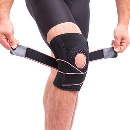 Elbow & Knee Pads 1PCS Support Coolfit Quick Dry Silica Gel 4 Springs Sports KneePad Brace Patella Hole Protector1