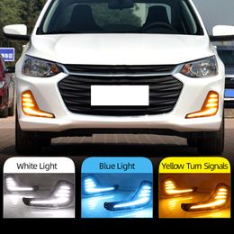 2Pcs For Chevrolet Cavalier 2020 2021 2022 Daytime Running Lights Turn Signal Fog Lamp Cover LED DRL Car Styling