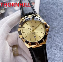 High quality fashion mens watches All dials work Leather strap 42mm dial Moon Phase wrist watch for men Valentine Gift