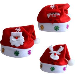 Costume Accessories New Arrival Glowing LED Christmas Hats Christmas Snowman/Deer/Santa Claus Glowing Pattern Unisex For Christmas Pendant