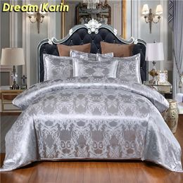 Luxury Jacquard Luxury Bedding Set Floral Printed Duvet Cover Sets Single Double Queen King Size BedClothes Modern Bed Linens 201210