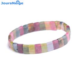 Wholesale JoursNeige Full Rainbow Tourmaline Natural Stone Bracelet Beads Hand Row Multi Colour Bracelets for Women Gift Jewellery Y200730