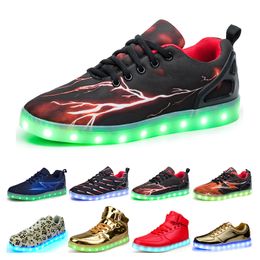 Casual luminous shoes mens womens big size 36-46 eur fashion Breathable comfortable black white green red pink bule orange eight