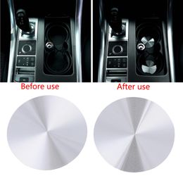 Metal Car Cup Holder Cover Mats Trim For Range Rover Sport Vogue Discovery Universal Auto Central Console Bottle Holder Pads Mat