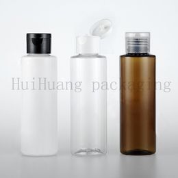 50pcs/lot 120ml white brown clear Pet Bottle With flip top cap,120ML PET Shampoo Bottle,120ml Plastic Container