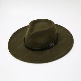 wide brim cap Winter Autumn Imitation Woolen Women Men Ladies Fedoras Top Jazz Hat Round Caps Bowler Hats