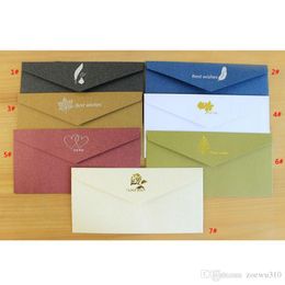 Vintage Bronzing Invitations Cards Envelope Kraft Paper Business Invitation Card Envelopes Wedding Party Invites Customizable WDH1439