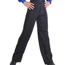 2020 New Arrival Black color Professional mens Latin Dance Pants Spandex Boys Ballroom Dance Pants1273T
