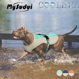 Dog Vest Summer Cooling Harness Adjustable Pet Mesh Reflective Vest Coat Cooler Jacket Clothes Quick Release Pet Dog Clothes 201028