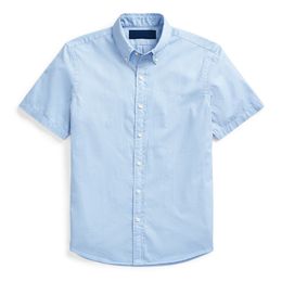 남성 캐주얼 셔츠 단수 작은 말 짧은 소매 자수 화려한 플러스 사이즈 남자 클래식 비즈니스 티셔츠 버튼 옷깃 슬림 한 고품질 셔츠