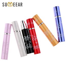 8ml Mini Spray Bottle Travel Perfume Atomizer Refillable Flower printing Aluminium Pump Empty Cosmetic Containers