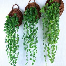 New Artificial Silk Simulation Climbing Vines Flower Green Leaf Ivy Rattan for Home Wall Decor Bar Party Decoration