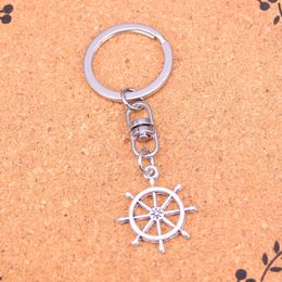 Fashion Keychain 27*23mm rudder helm Pendants DIY Jewelry Car Key Chain Ring Holder Souvenir For Gift