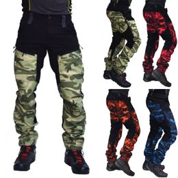 SCIONE Camo Pants Men Military Multi Pocket Cargo Trousers Hip Hop Joggers Urban Overalls Outwear Camouflage Tactical Pants 201118