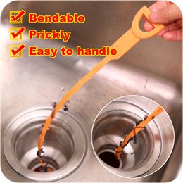 Kitchen Sink Toilet Cleaning Rubber Hook Sewer Dredging Device Spring Pipe Hair Dredging Tool Removal Sink Cleaning Household Tool YL0045