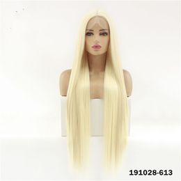 30 Polegada 613 # loira completa reta sintética remy cabelo perucas dianteiras do laço simulação cabelo humano perruques de cheveux humains peruca
