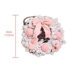 40# Pink Christmas Garland Celebration Mini Desktop Decoration Colored Balls + Warm Christmas Wreath Home Festival Ornaments 201203