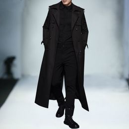 6XL 7XL 8XL 9XL Genuine High-slit Trench Coat Windbreaker Long Fatal Classic Windbreaker Wu Jing Won the Handsome X-Long Coat 201120