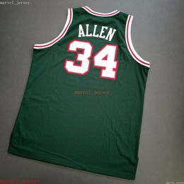 100% Stitched Ray Allen Jersey GREEN XS-6XL Mens Throwbacks Basketball jerseys Cheap Men Women Youth
