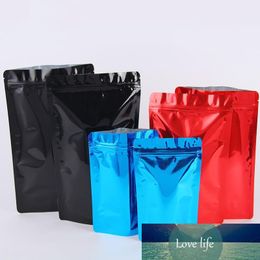 multi-sizes colorful glossy lamination aluminum foil standing coffee tea package bag plastic resealable food packing stand pouch