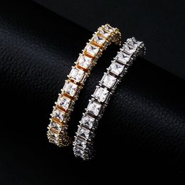 Unique Design 6mm/8mm 7/8inch Men Women Bling CZ Tennis Bracelet Gold Plated Bling Bracelet Chains For Men Women Jewelry Gift