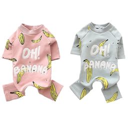 Cotton Pet Jumpsuit Banana Cat Pet Clothes For Dogs Pajamas Autumn Winter Pets Dogs Clothing S-3XL Dog Clothes For Dog Chihuahua 201201