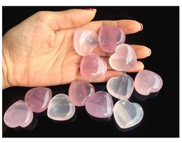 Natural Rose Quartz Heart Shape Love Mini Crystal Chakra Beads Healing Home Decor Reiki Healing Stone Jewellery