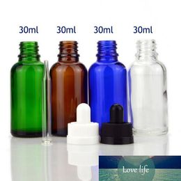 Thick 30ml Essential Oil Glass Bottles with Dropper And Black White Childproof Lids 440Pcs Lot Via Free DHL Shipping