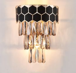 Modern Crystal Wall Light Hotel Aisle Bedroom LED Wall Sconce E14 Bulb Loft Living room Decoration Atmosphere Light Fixtures