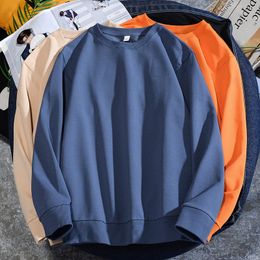 E-Baihui 2021 Spring Autumn High Street Sweatshirt Trend Casual Loose Men's Solid Colour Simple Pullover Sweater man Wyy069