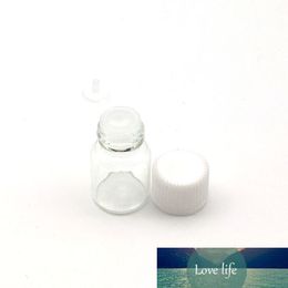 100pcs Refillable Essential Oil Glass Bottle with Orifice Reducer Siamese Plug 2ml Clear Perfume Sample Vials
