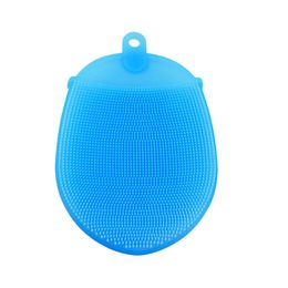 Double sided elliptical multi-functional silicone bath brush glove brush baby pregnant woman bath scrub brush wash face kitchen tool GGE1834