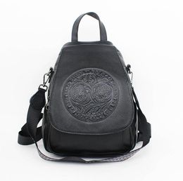 Fashion men and women first layer cowhide leather shoulder bag backpack outdoor bag handbag Travel bag