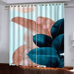 3D Window Sunshade Home For Living Room Office Bedroom 3d Stereoscopic leaf Curtain