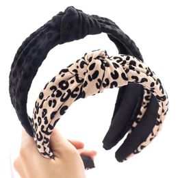 New Fashion Women Hairband Middle Knot Headwear Soft Leopard Headband Adult Casual Turban Hair Accessories Hair Hoop