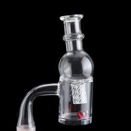 Bevelled Edge Clear Bottom Smoke Quartz Banger Nails With Spinning Carb Caps Male Female Joints Suit For Glass Water Bongs