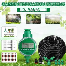 15/25/30/40/50m Automatic Watering Timer Irrigation System Greenhouse Plant Kit for Flowers Plants Bonsai Intelligent Care Y200106